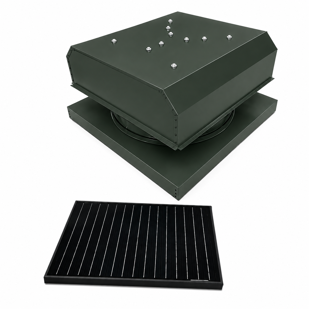 Attic Breeze UltraBreeze HP 35W Curb Mount solar attic fan, Classic Green