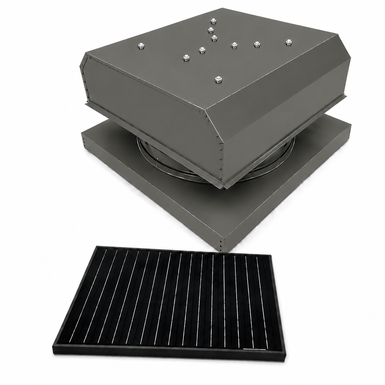 Attic Breeze UltraBreeze HP 35W Curb Mount solar attic fan, Weathered Gray