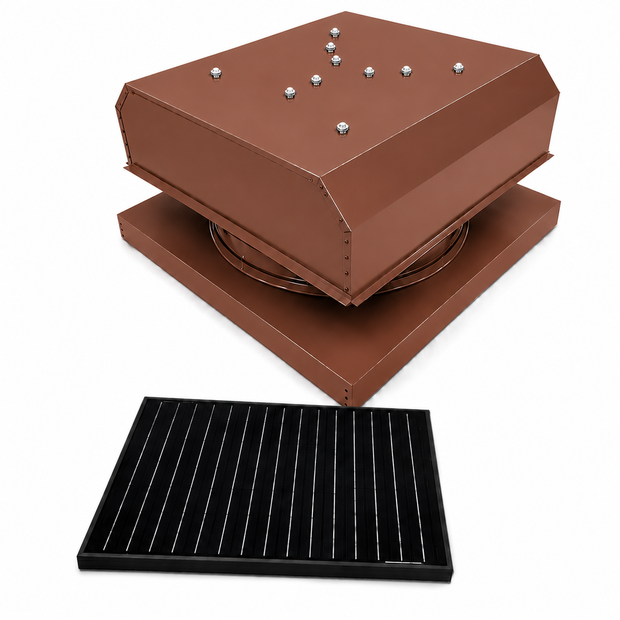 Attic Breeze UltraBreeze HP 35W Curb Mount solar attic fan, Hickory