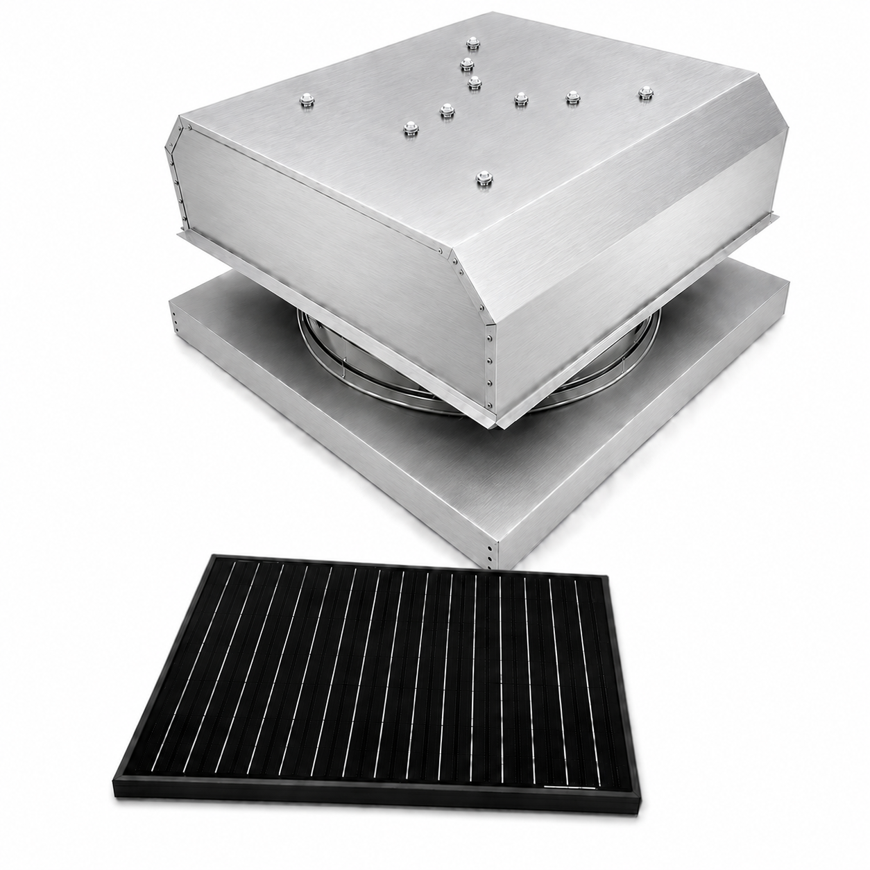 Attic Breeze UltraBreeze HP 35W Curb Mount solar attic fan, Mill Finish