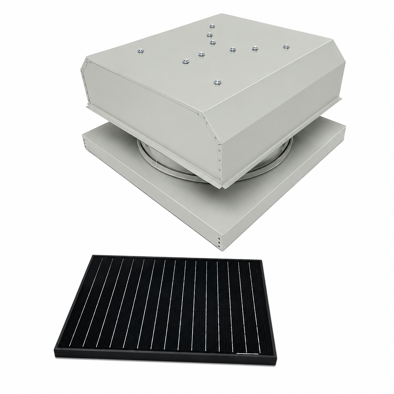 Attic Breeze UltraBreeze HP 35W Curb Mount solar attic fan, Anodized Silver