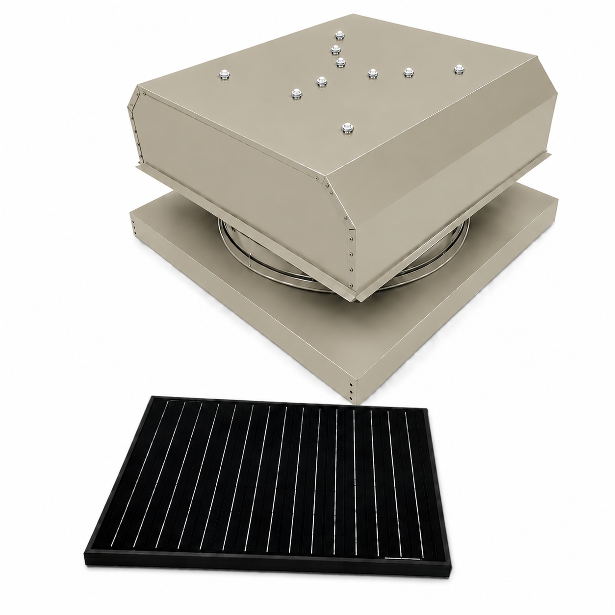 Attic Breeze UltraBreeze HP 35W Curb Mount solar attic fan, Sandstone