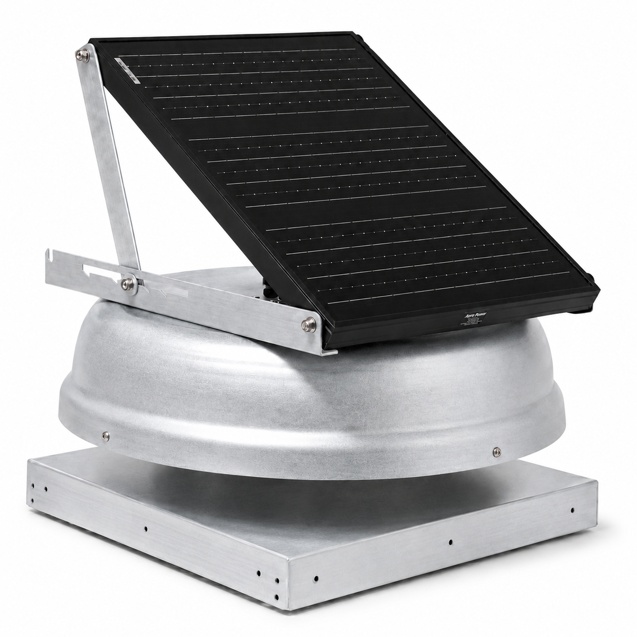 Attic Breeze AeroBreeze HP 35W Curb Mount solar attic fan, Mill Finish