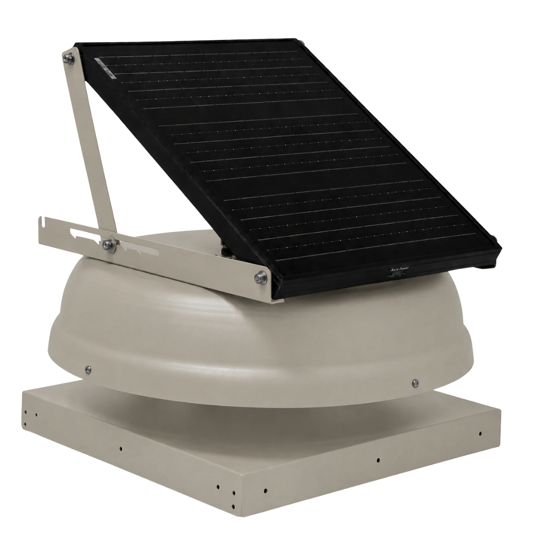 Attic Breeze AeroBreeze HP 35W Curb Mount solar attic fan, Sandstone