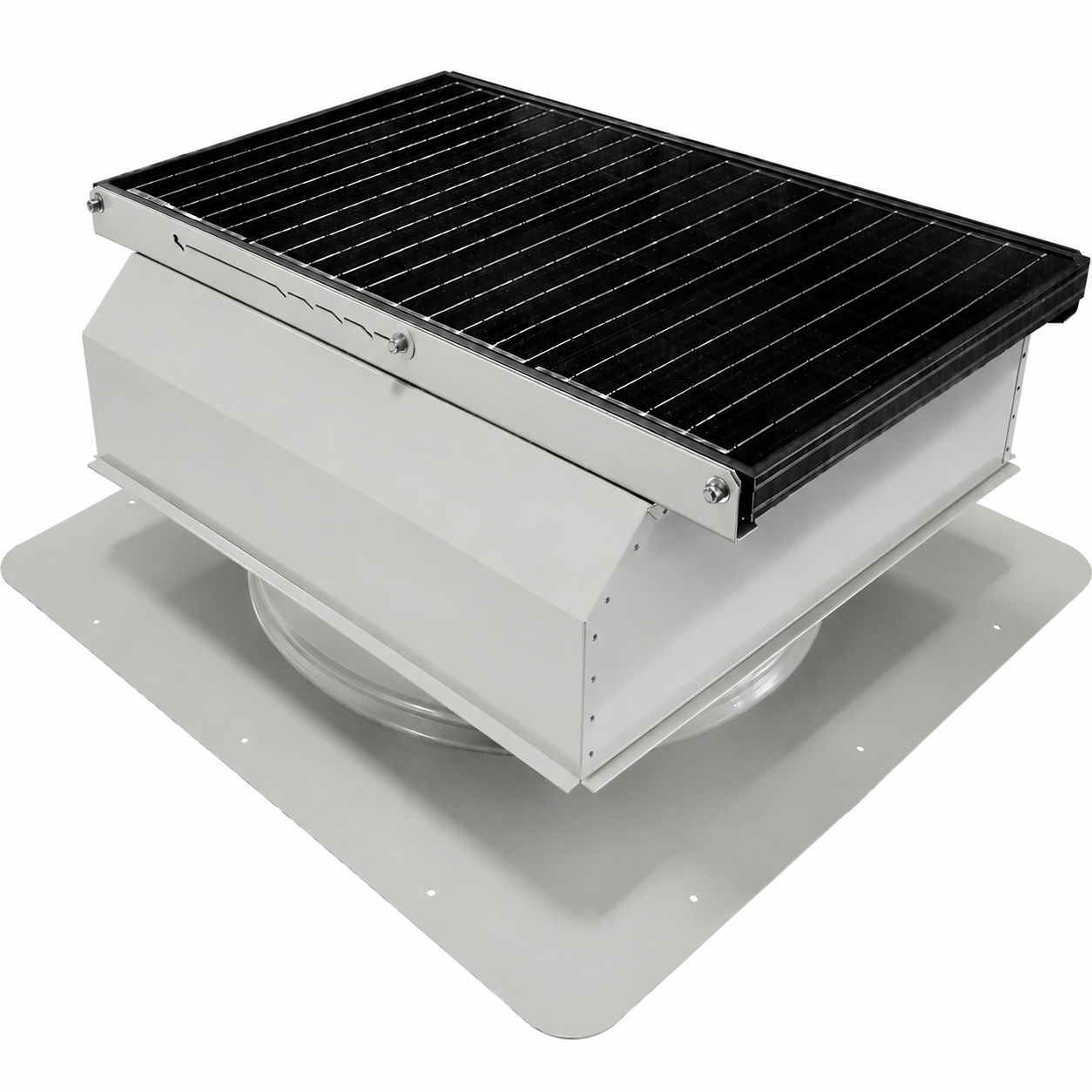 Attic Breeze UltraBreeze MAX 45W Self-Flashing solar attic fan, Anodized Silver