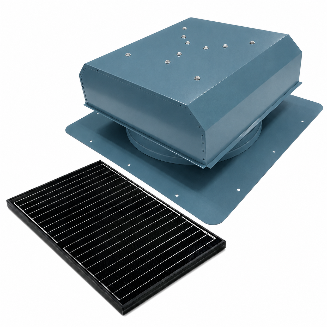 Attic Breeze UltraBreeze MAX 45W Self-Flashing solar attic fan, Hawaiian Blue