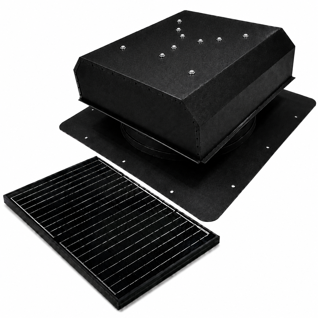 Attic Breeze UltraBreeze MAX 45W Self-Flashing solar attic fan, Textured Black