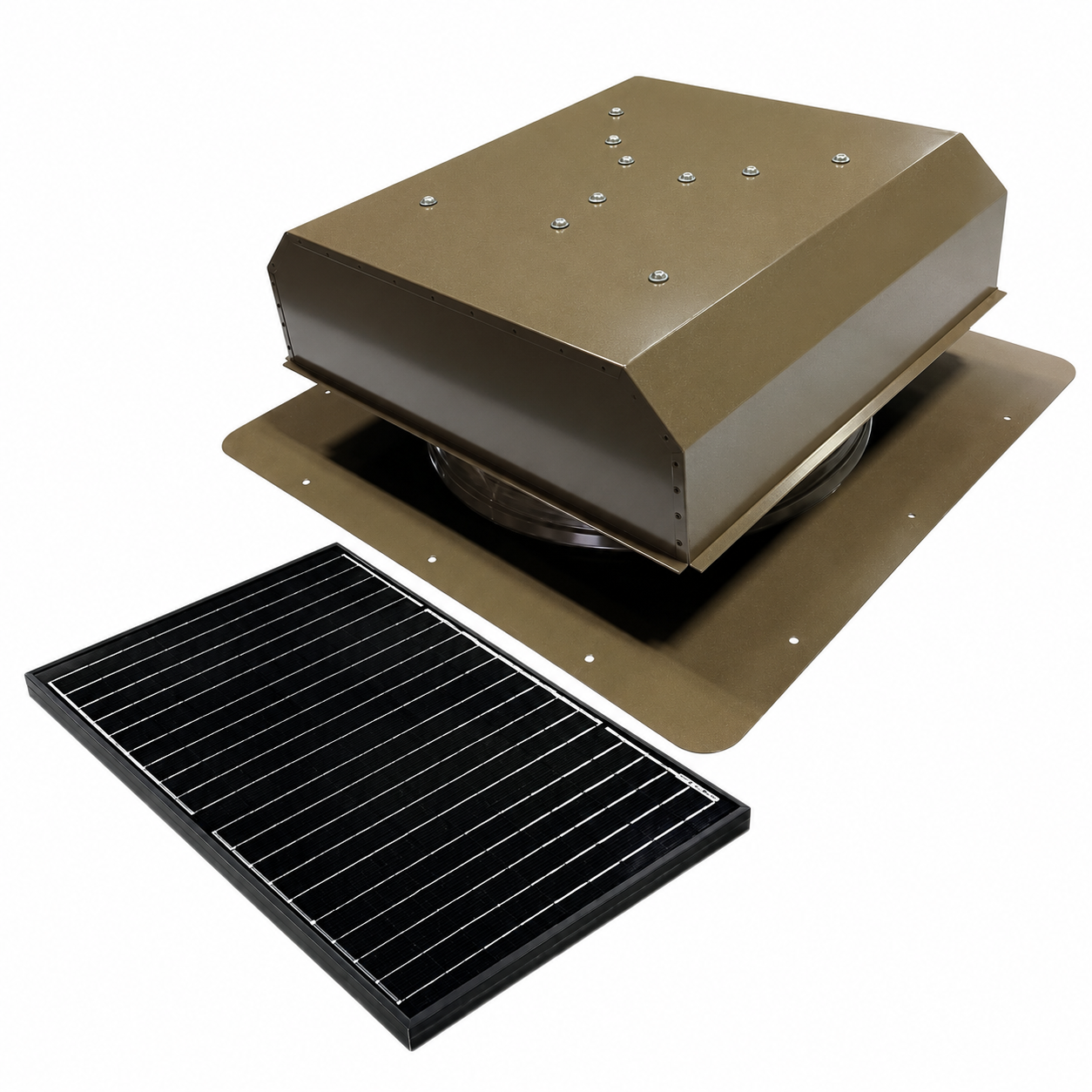 Attic Breeze UltraBreeze MAX 45W Self-Flashing solar attic fan, Shakewood