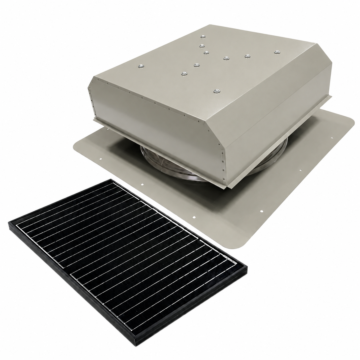 Attic Breeze UltraBreeze MAX 45W Self-Flashing solar attic fan, Sandstone