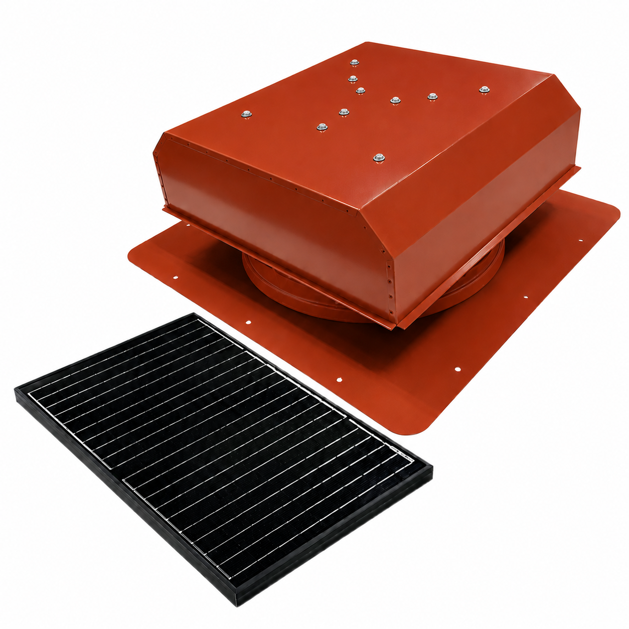 Attic Breeze UltraBreeze MAX 45W Self-Flashing solar attic fan, Terra Cotta