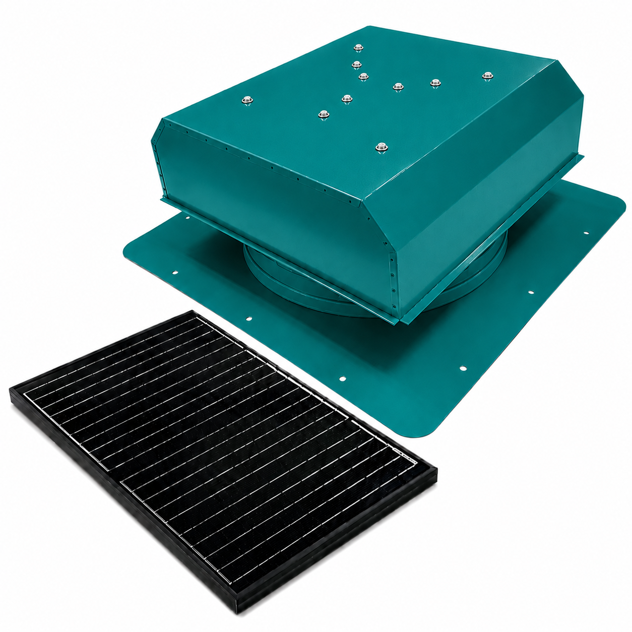 Attic Breeze UltraBreeze MAX 45W Self-Flashing solar attic fan, Turquoise