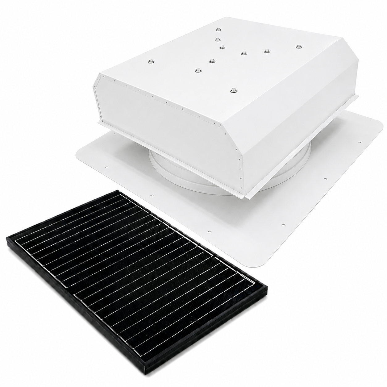 Attic Breeze UltraBreeze MAX 45W Self-Flashing solar attic fan, Polar White