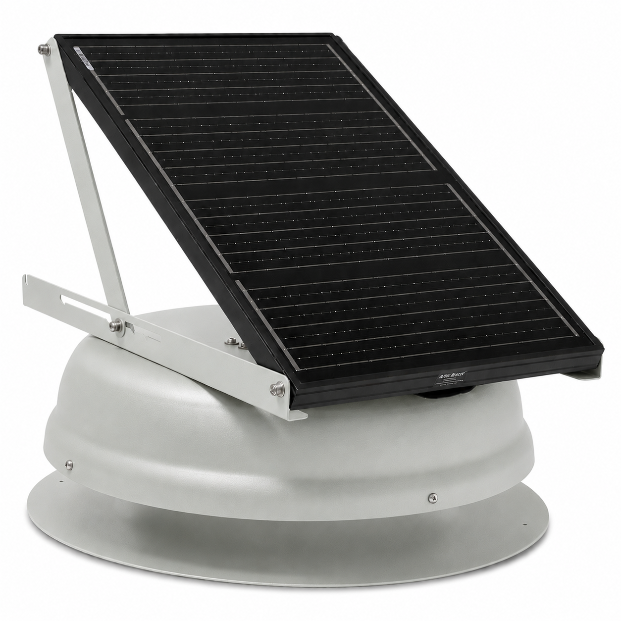 Attic Breeze AeroBreeze MAX 45W Self-Flashing solar attic fan, Anodized Silver