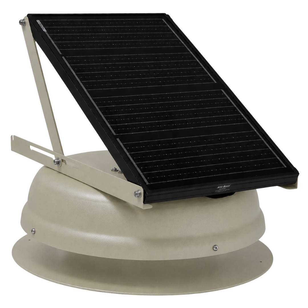 Attic Breeze AeroBreeze MAX 45W Self-Flashing solar attic fan, Sandstone