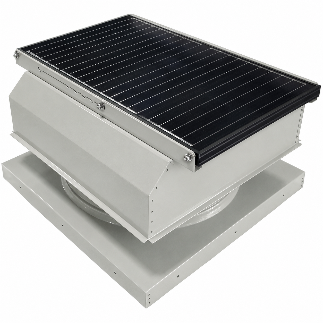 Attic Breeze UltraBreeze MAX 45W Curb Mount solar attic fan, Anodized Silver