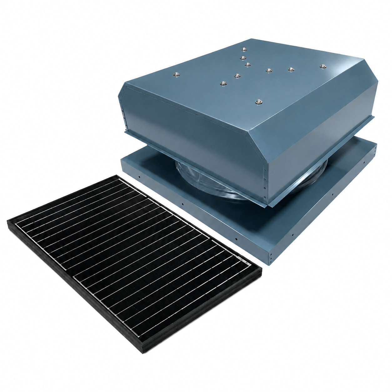 Attic Breeze UltraBreeze MAX 45W Curb Mount solar attic fan, Hawaiian Blue