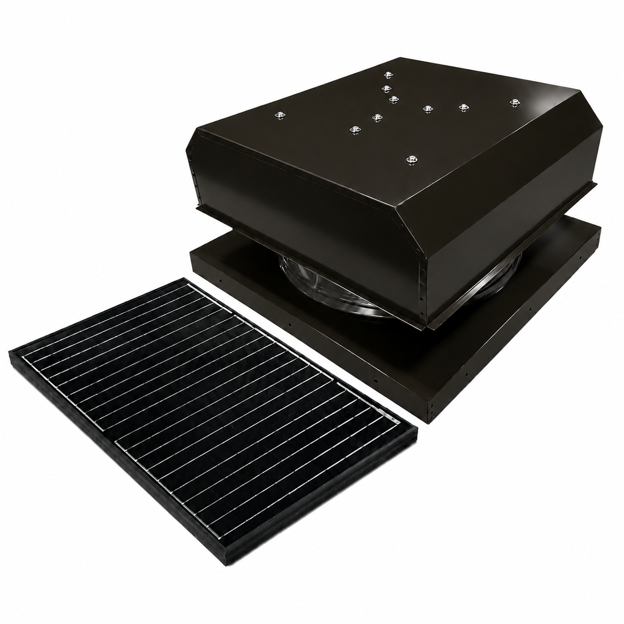 Attic Breeze UltraBreeze MAX 45W Curb Mount solar attic fan, Bronze Brown