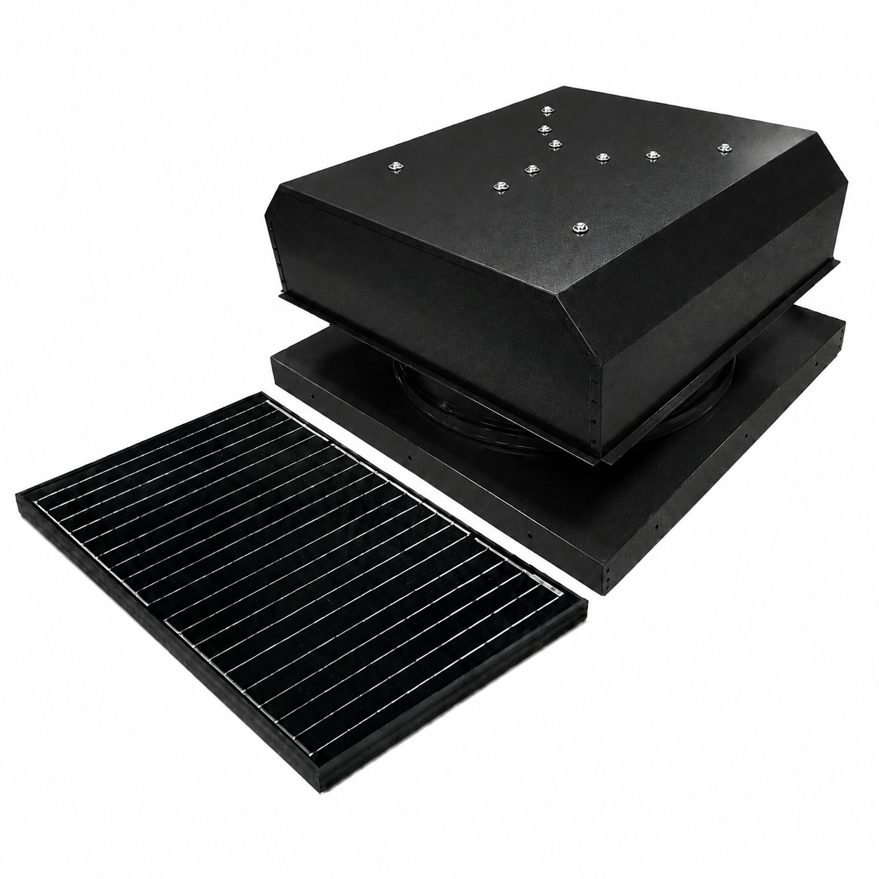 Attic Breeze UltraBreeze MAX 45W Curb Mount solar attic fan, Textured Black