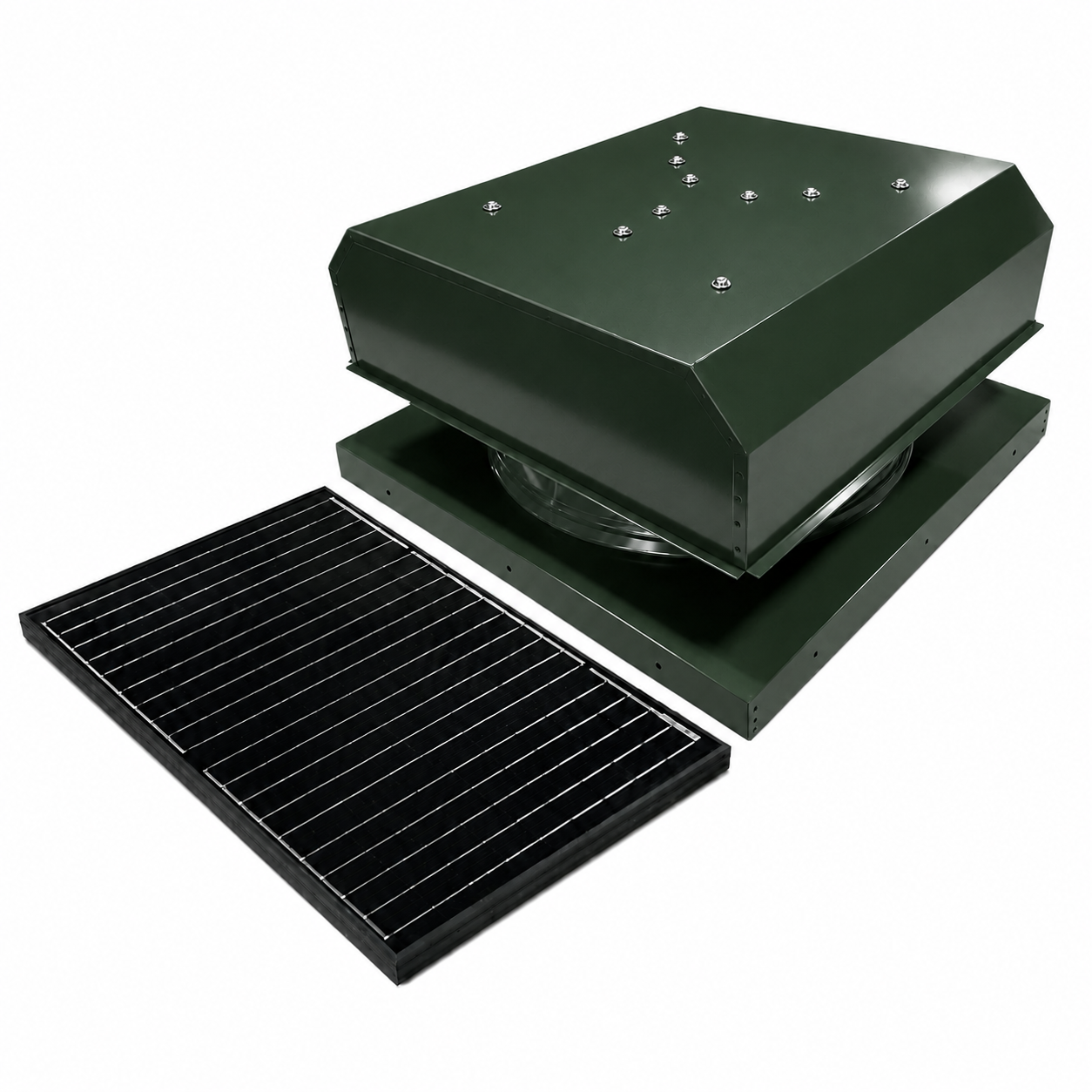 Attic Breeze UltraBreeze MAX 45W Curb Mount solar attic fan, Classic Green