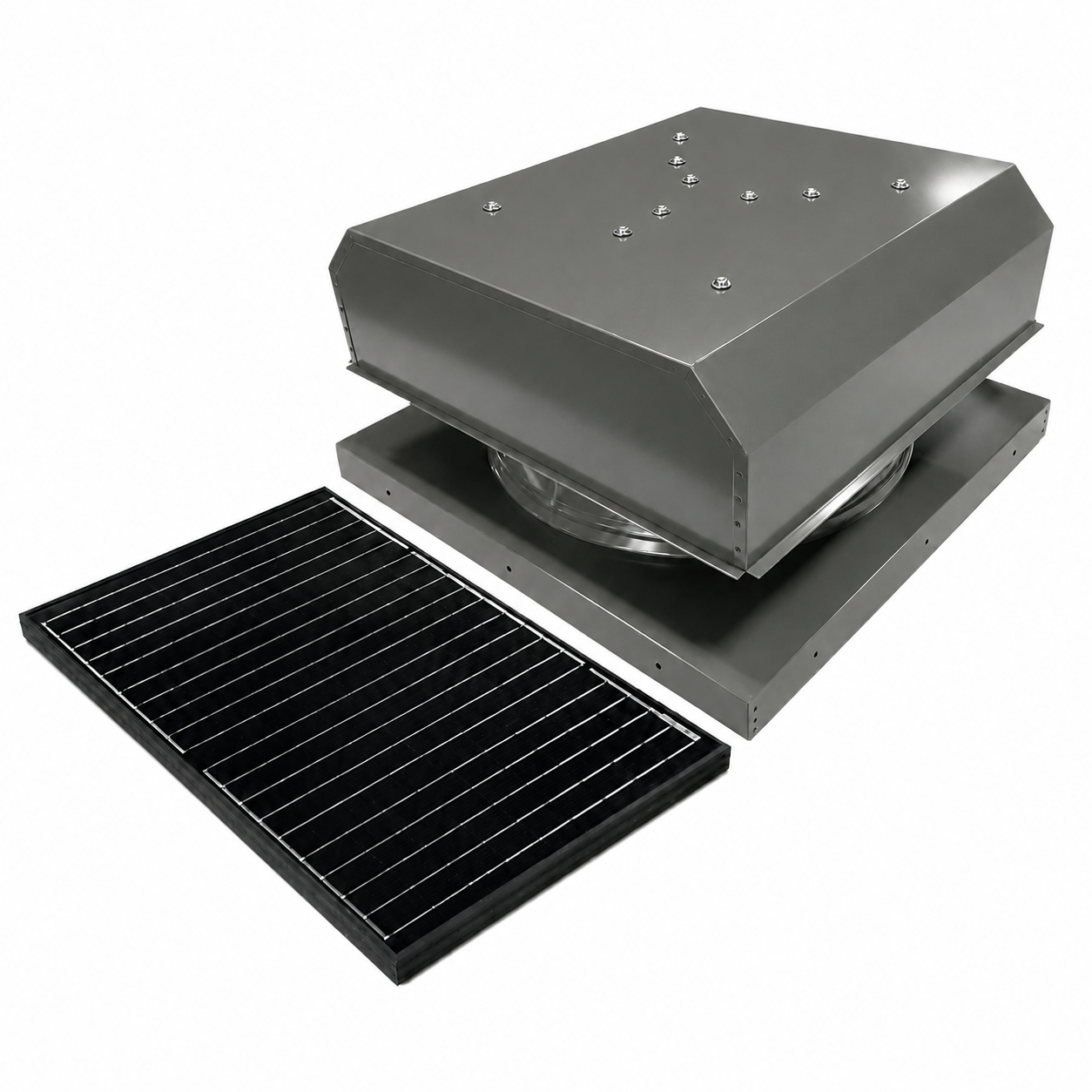 Attic Breeze UltraBreeze MAX 45W Curb Mount solar attic fan, Weathered Gray
