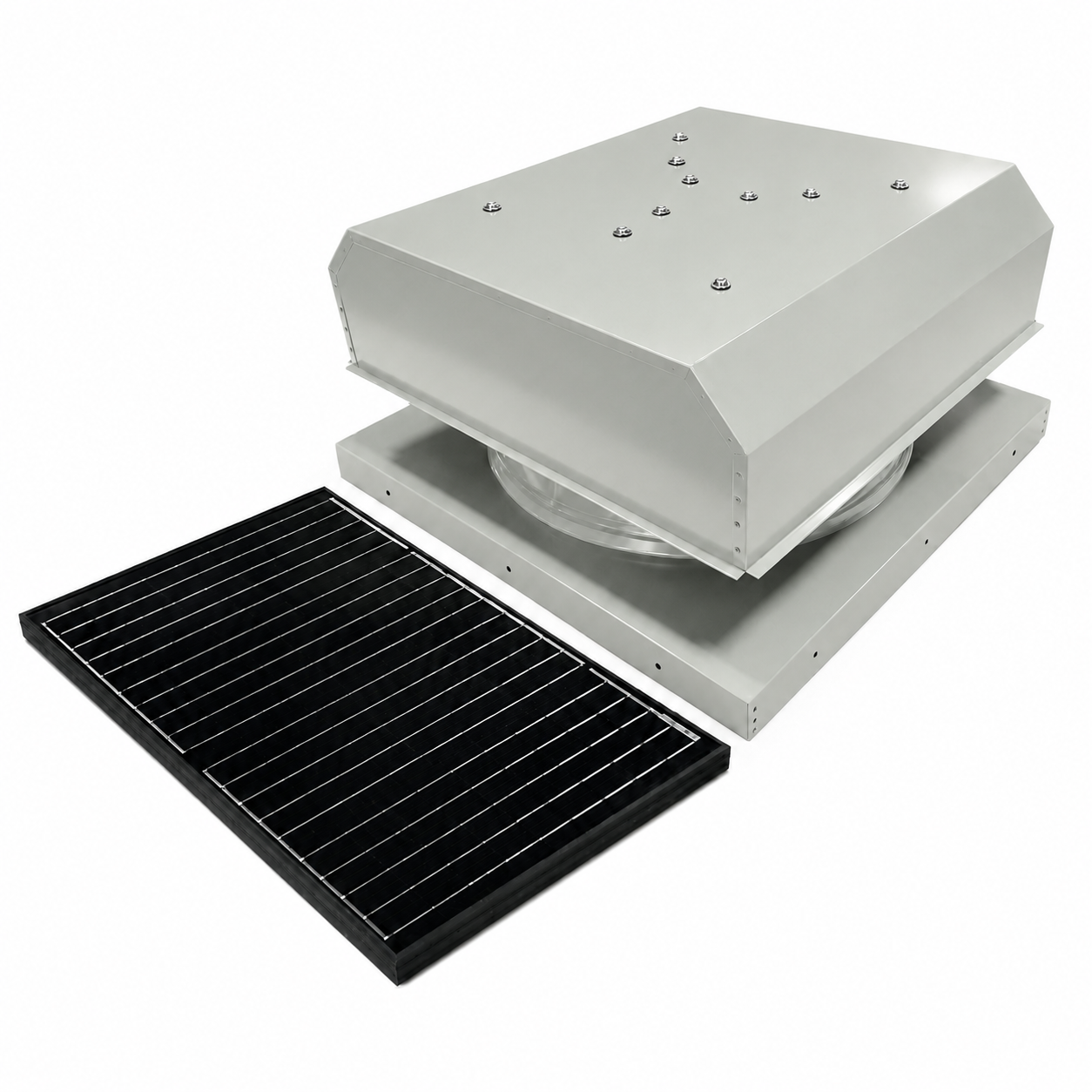 Attic Breeze UltraBreeze MAX 45W Curb Mount solar attic fan, Anodized Silver