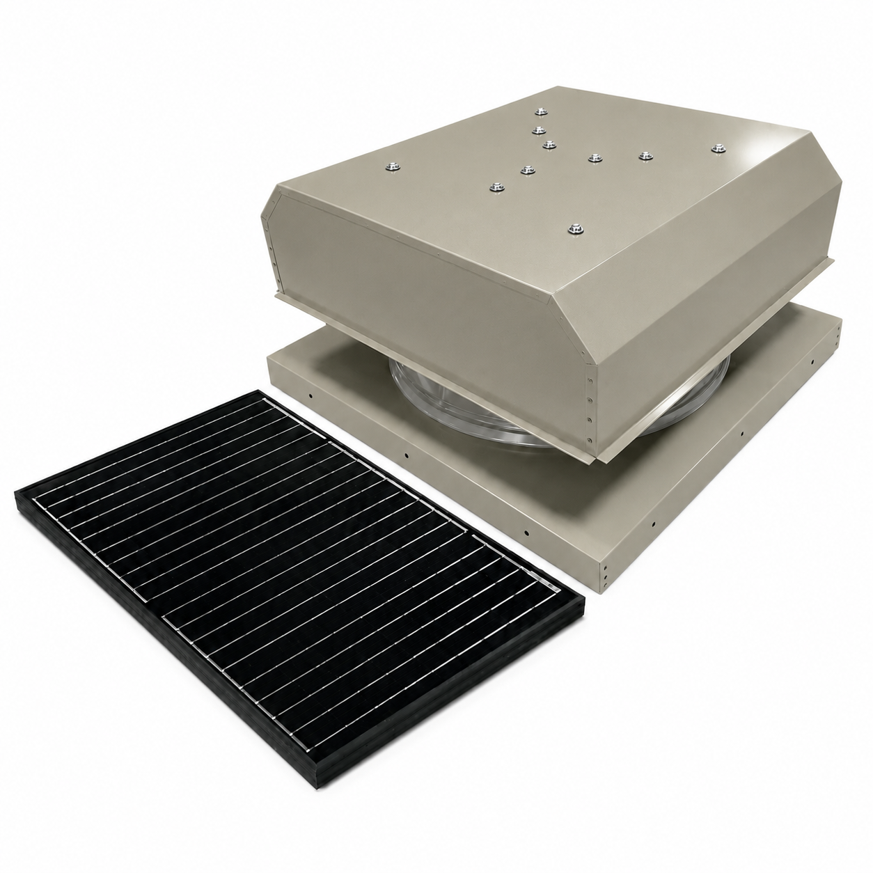 Attic Breeze UltraBreeze MAX 45W Curb Mount solar attic fan, Sandstone