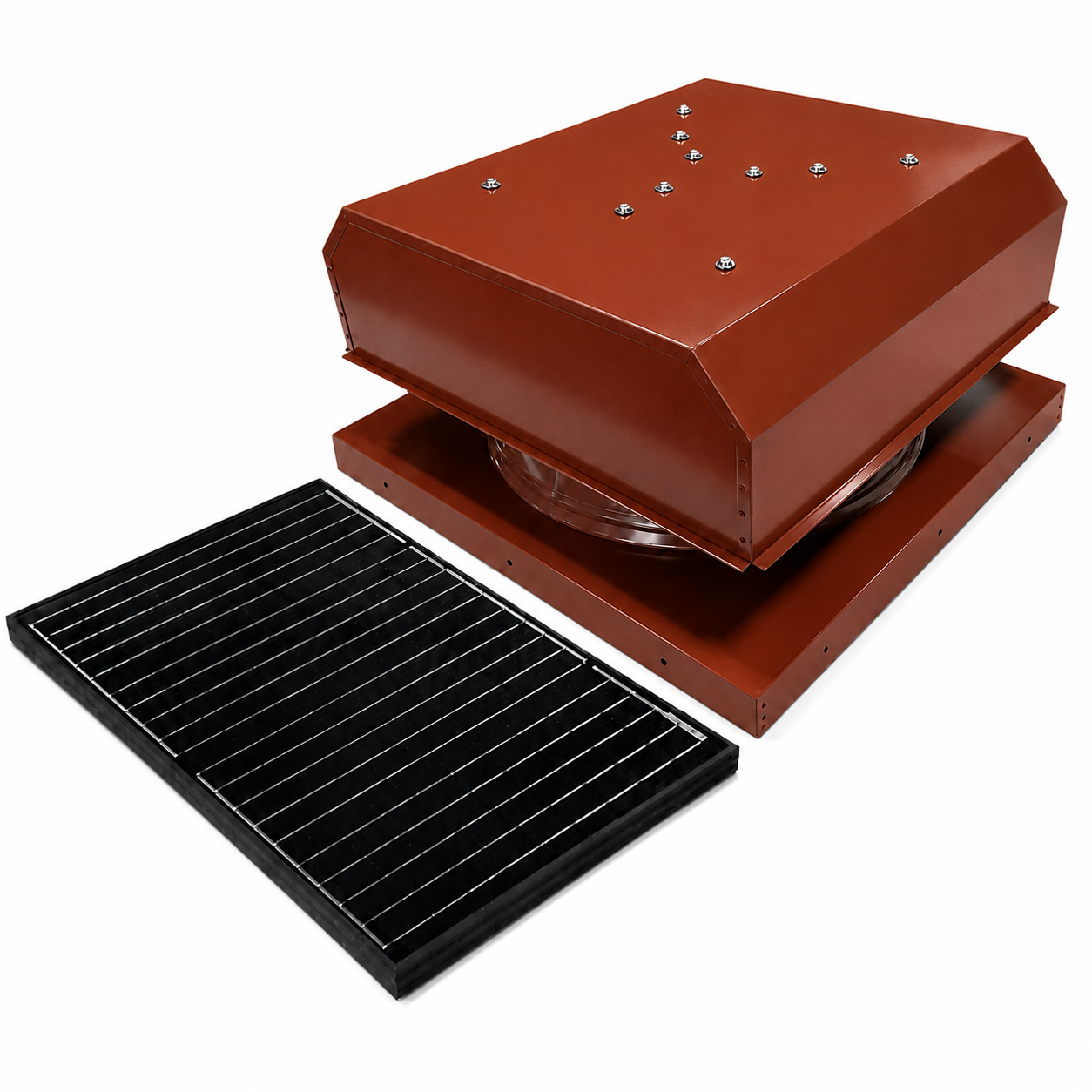 Attic Breeze UltraBreeze MAX 45W Curb Mount solar attic fan, Terra Cotta
