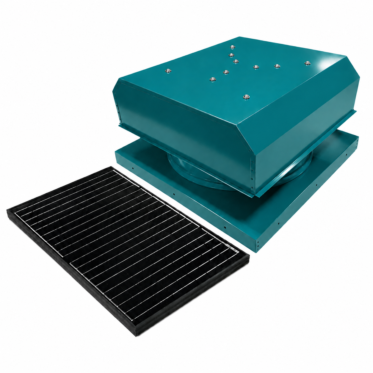 Attic Breeze UltraBreeze MAX 45W Curb Mount solar attic fan, Turquoise