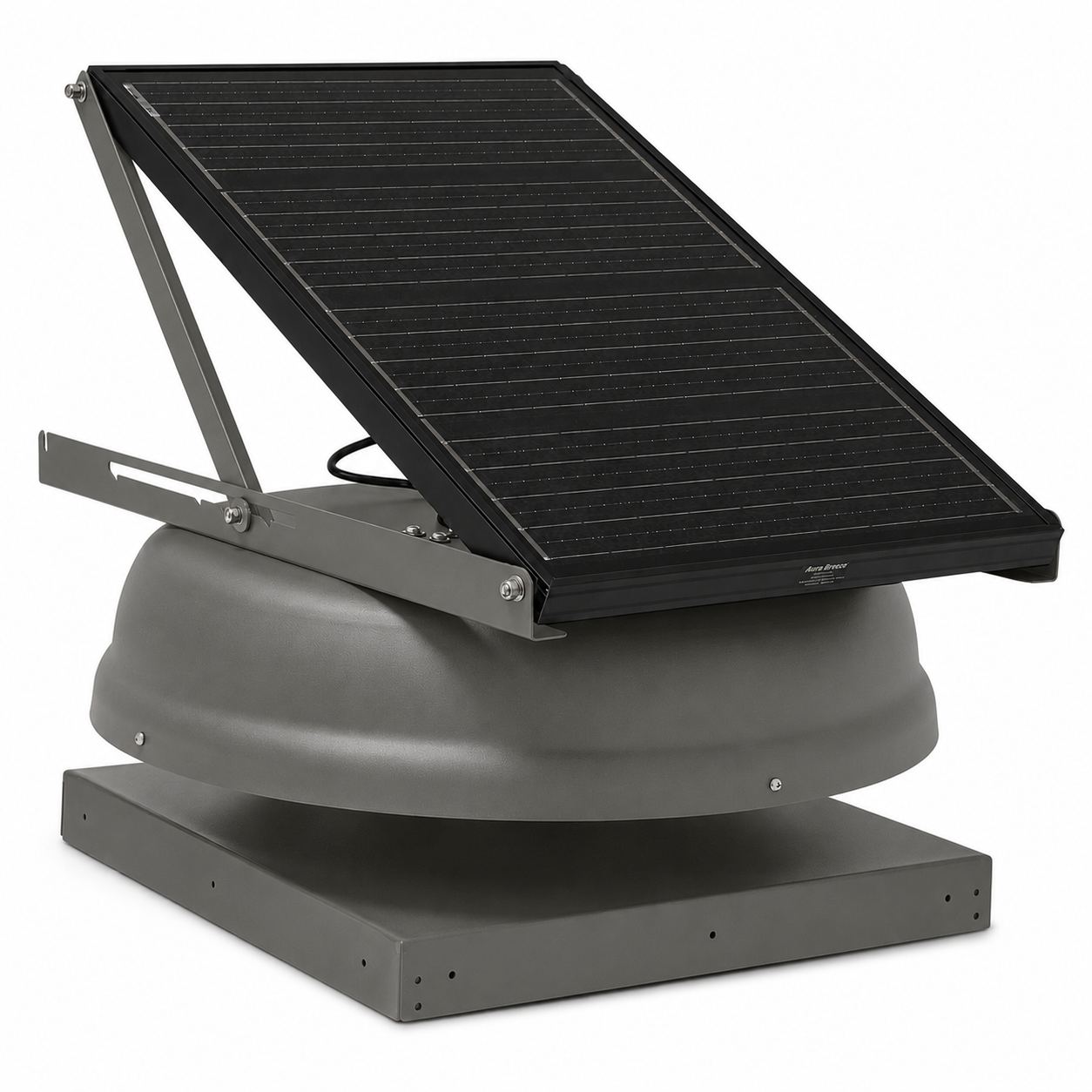 Attic Breeze AeroBreeze MAX 45W Curb Mount solar attic fan, Weathered Gray