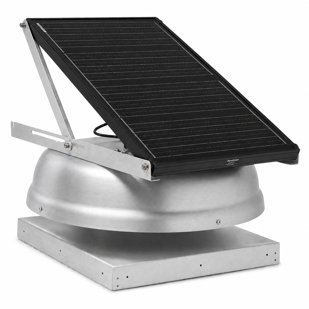 Attic Breeze AeroBreeze MAX 45W Curb Mount solar attic fan, Mill Finish