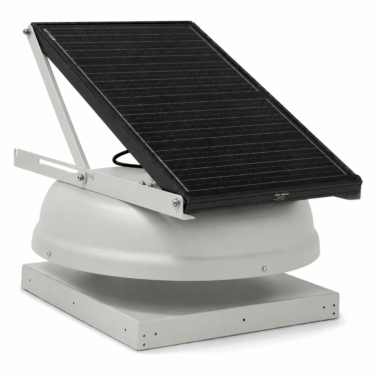 Attic Breeze AeroBreeze MAX 45W Curb Mount solar attic fan, Anodized Silver