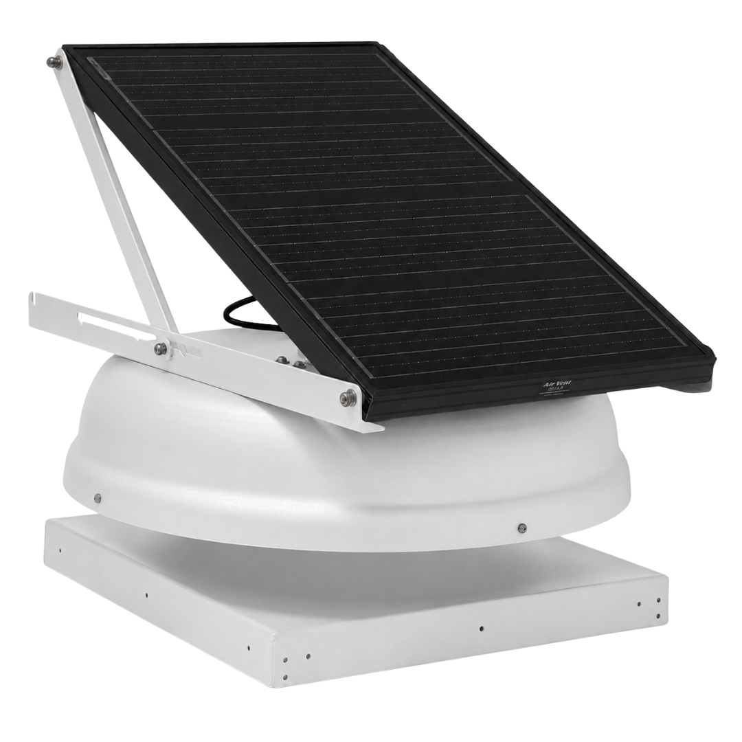 Attic Breeze AeroBreeze MAX 45W Curb Mount solar attic fan, Polar White