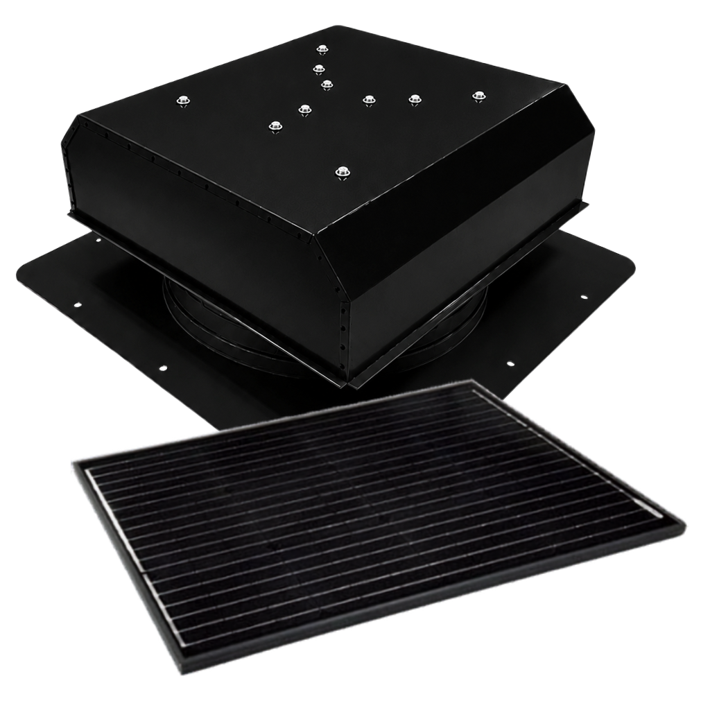 Attic Breeze UltraBreeze ELITE 65W Self-Flashing solar attic fan, Jet Black