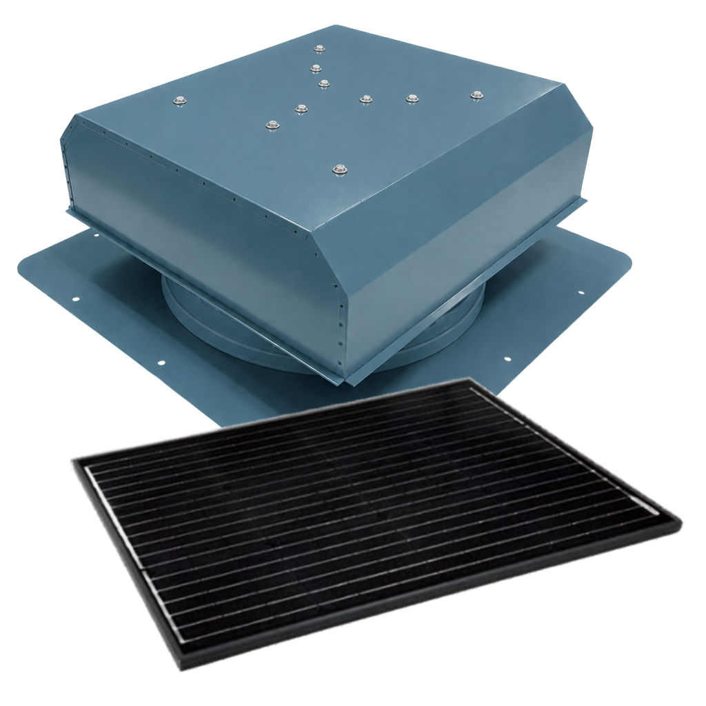Attic Breeze UltraBreeze ELITE 65W Self-Flashing solar attic fan, Hawaiian Blue
