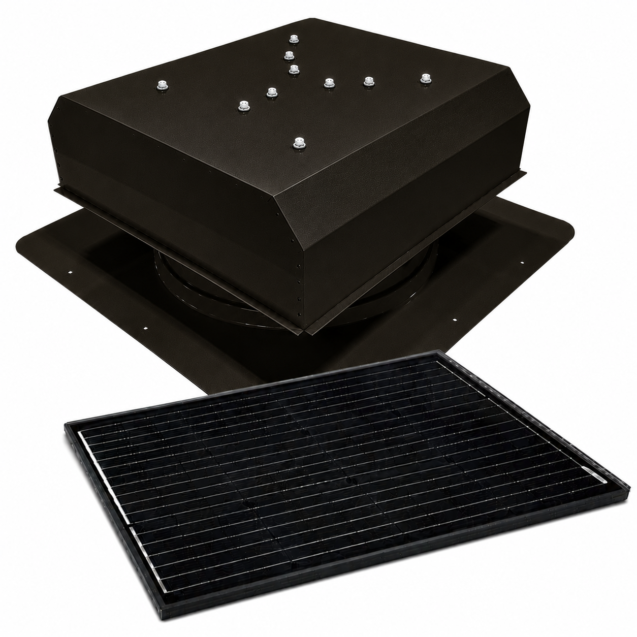 Attic Breeze UltraBreeze ELITE 65W Self-Flashing solar attic fan, Bronze Brown