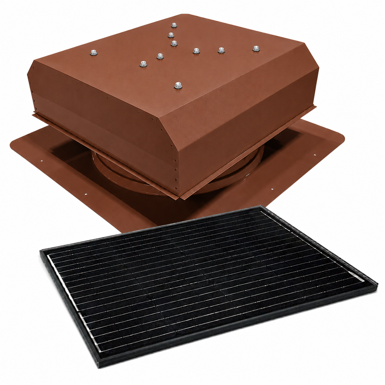 Attic Breeze UltraBreeze ELITE 65W Self-Flashing solar attic fan, Hickory