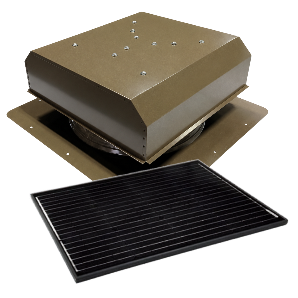 Attic Breeze UltraBreeze ELITE 65W Self-Flashing solar attic fan, Shakewood