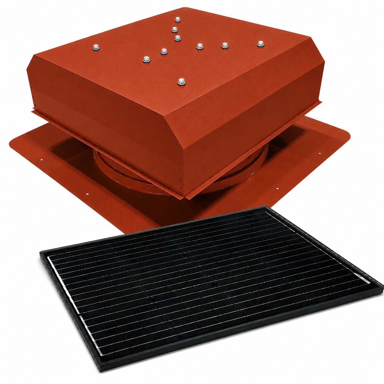 Attic Breeze UltraBreeze ELITE 65W Self-Flashing solar attic fan, Terra Cotta
