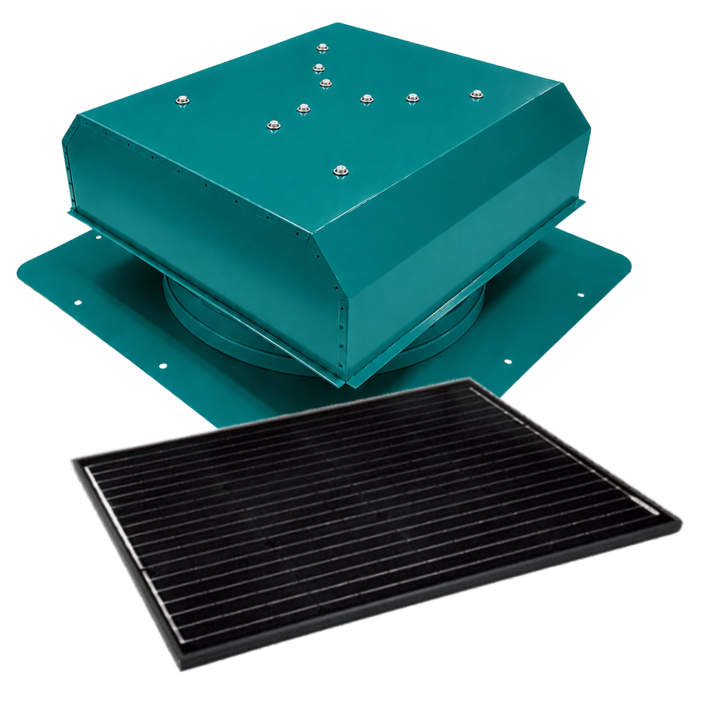 Attic Breeze UltraBreeze ELITE 65W Self-Flashing solar attic fan, Turquoise