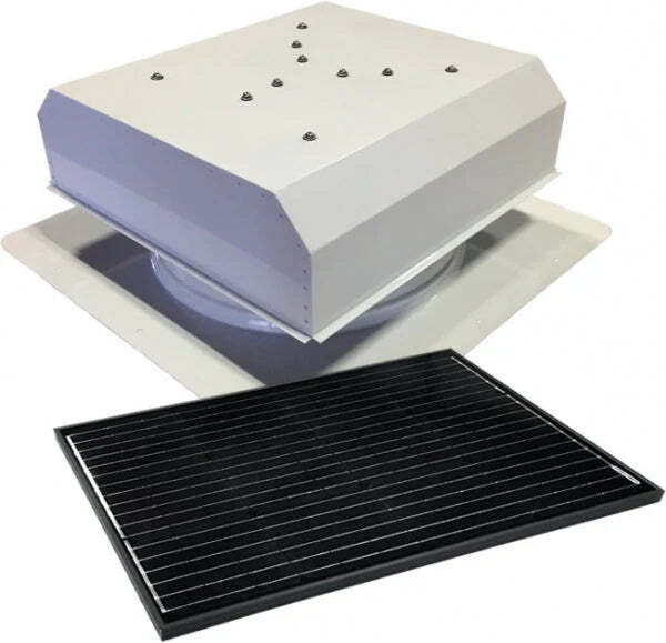 Attic Breeze UltraBreeze ELITE 65W Self-Flashing solar attic fan, Polar White