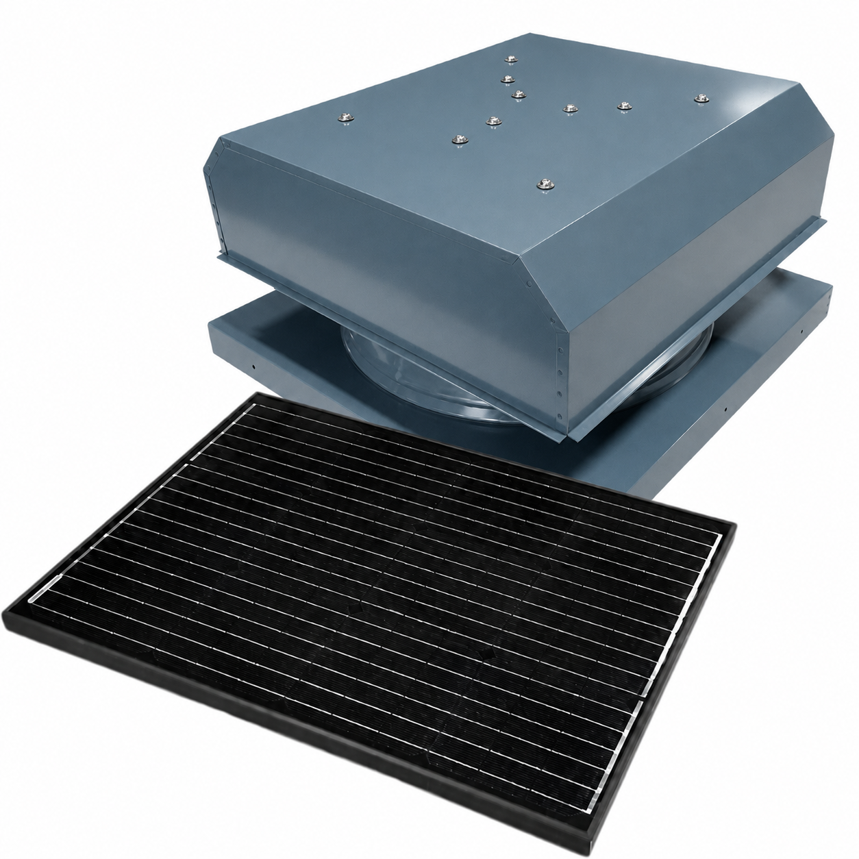 Attic Breeze UltraBreeze ELITE 65W Curb Mount solar attic fan, Hawaiian Blue