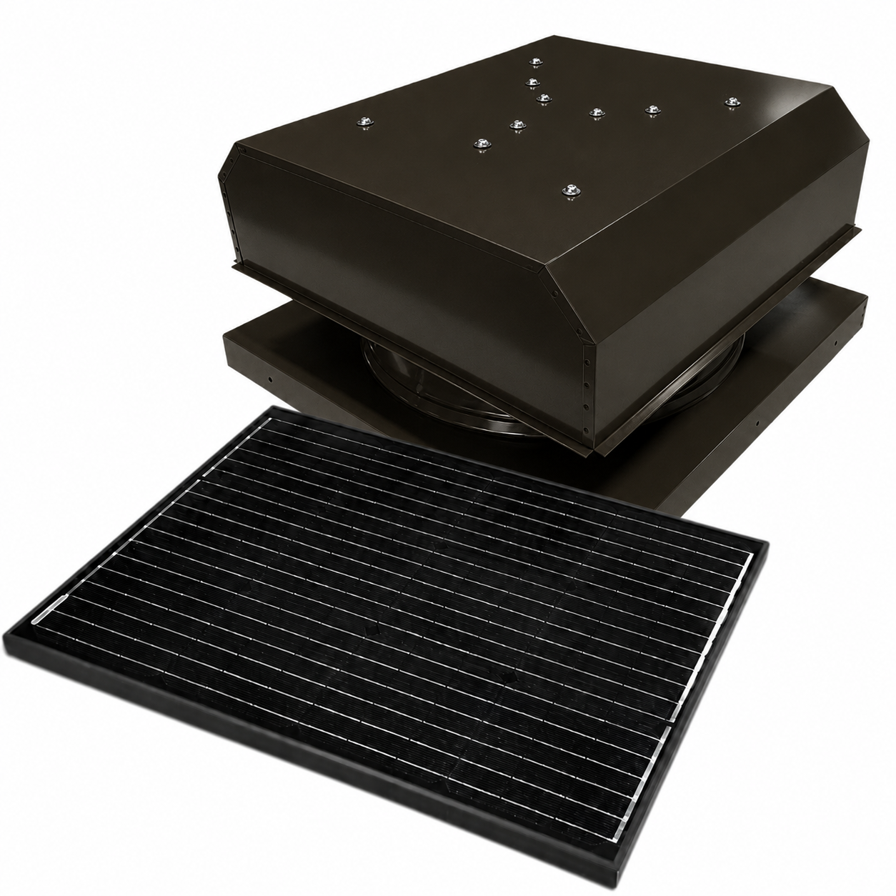 Attic Breeze UltraBreeze ELITE 65W Curb Mount solar attic fan, Bronze Brown