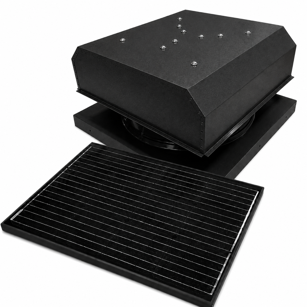 Attic Breeze UltraBreeze ELITE 65W Curb Mount solar attic fan, Textured Black