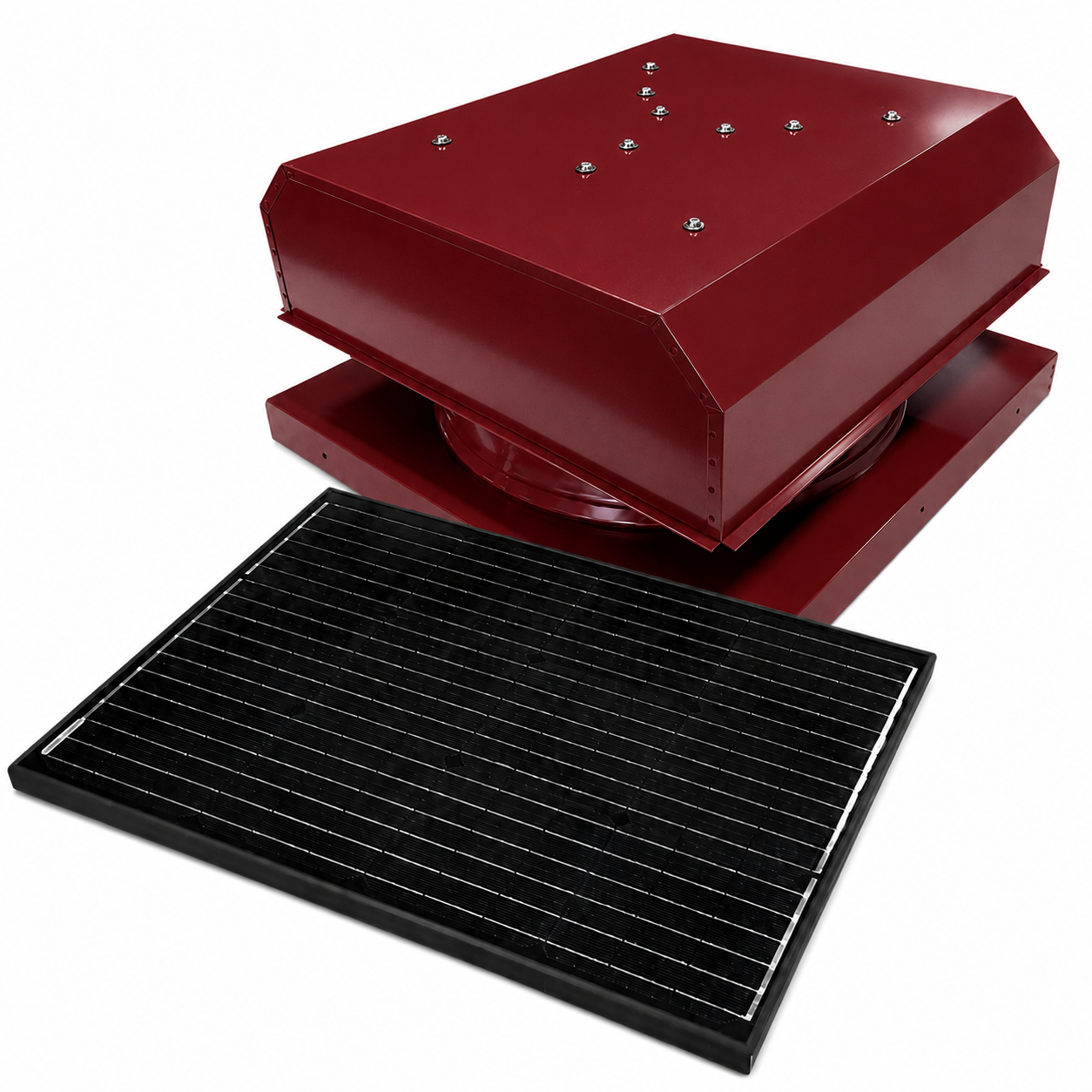 Attic Breeze UltraBreeze ELITE 65W Curb Mount solar attic fan, Brick Red