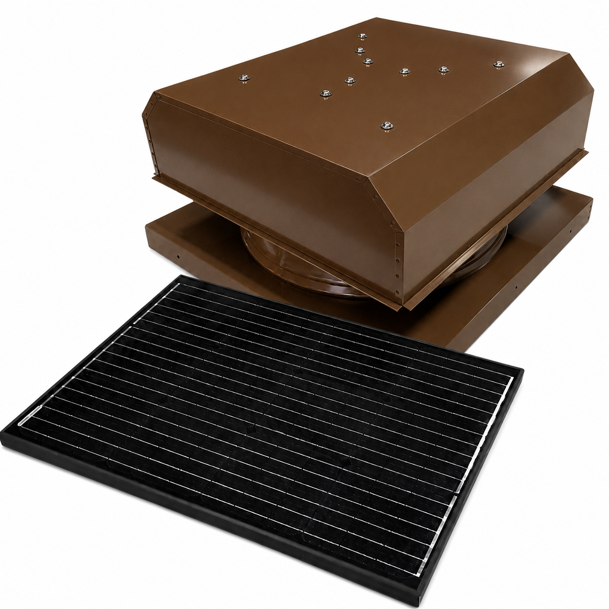 Attic Breeze UltraBreeze ELITE 65W Curb Mount solar attic fan, Shakewood