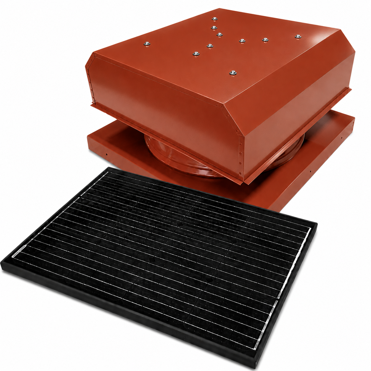 Attic Breeze UltraBreeze ELITE 65W Curb Mount solar attic fan, Terra Cotta