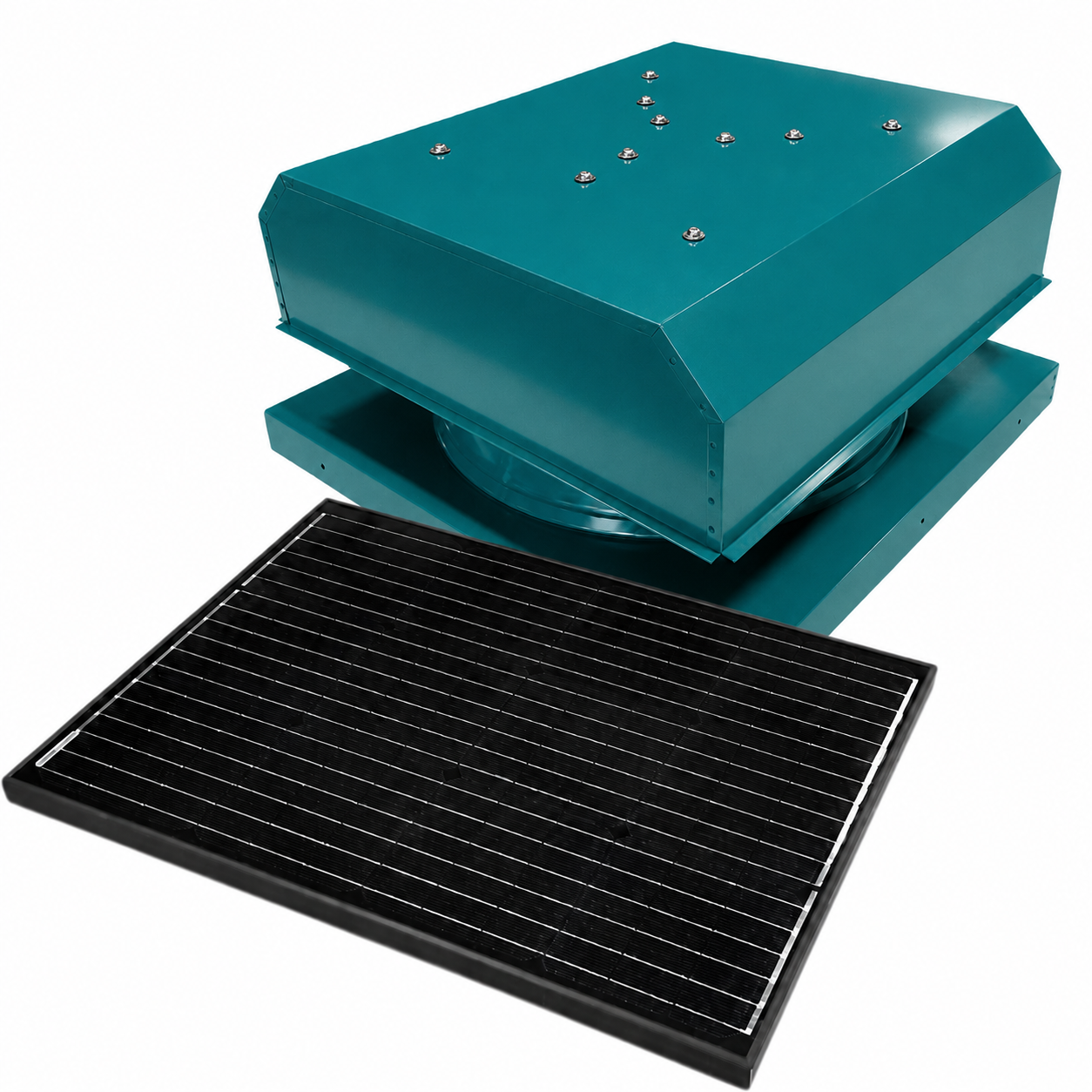 Attic Breeze UltraBreeze ELITE 65W Curb Mount solar attic fan, Turquoise