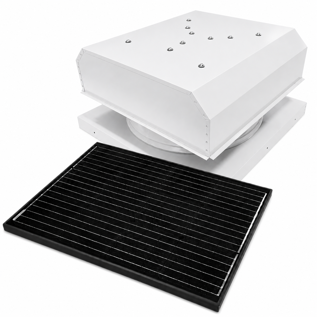 Attic Breeze UltraBreeze ELITE 65W Curb Mount solar attic fan, Polar White